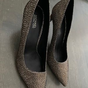 New Designer Michael Kors Dorothy D'orsay Heels Pumps Shoes Crystal Glitter 7.5